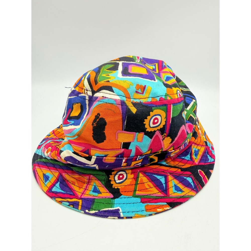 KBETHOS Multicolor Abstract Geometric Print Cotton Bucket Hat Retro 90s Style OS